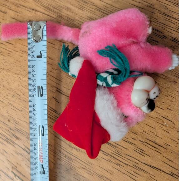 Vintage Pink Panther Gripper Hugger Christmas Ornament Santa Hat - Picture 7 of 8